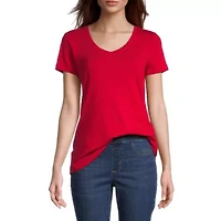 St. John's Bay Womens Tall V Neck Short Sleeve T-Shirt