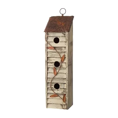Glitzhome 18in Distressed Solid Wood Bird House