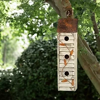 Glitzhome 18in Distressed Solid Wood Bird House