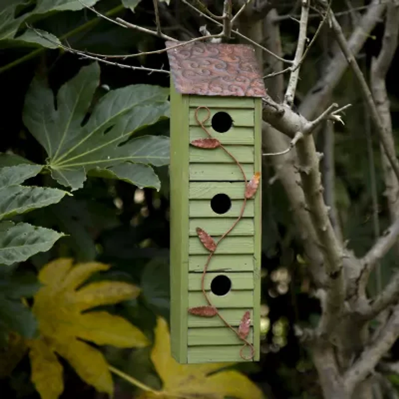 Glitzhome 18in Distressed Solid Wood Bird House