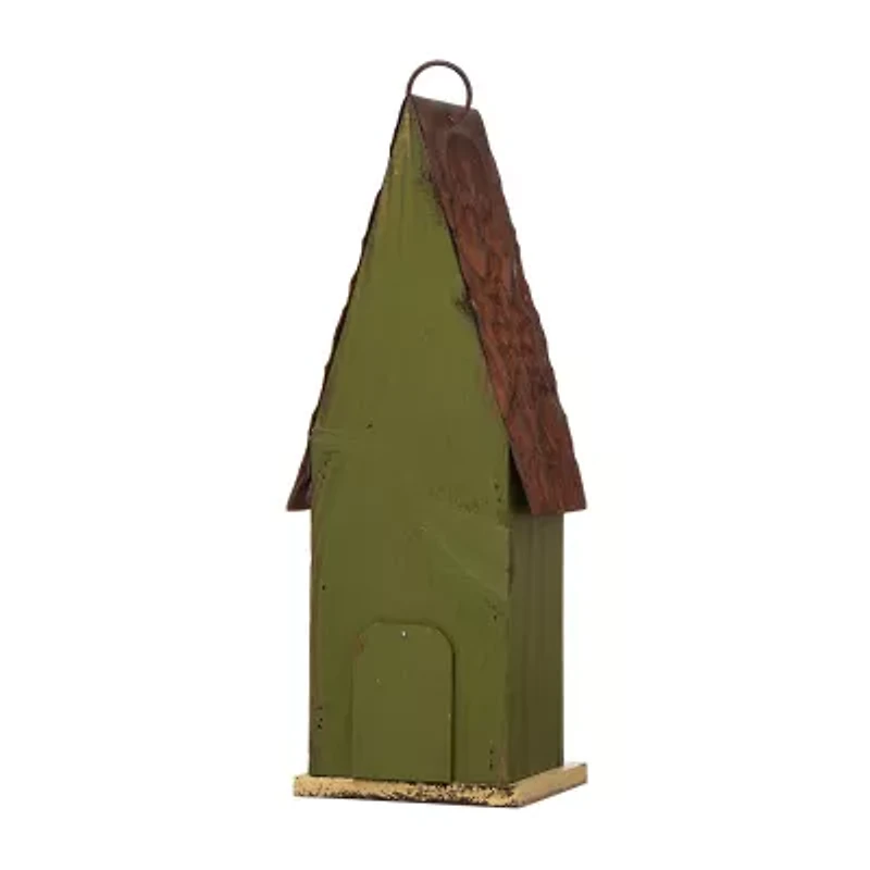 Glitzhome 13.25in Distressed Solid Wood Bird House