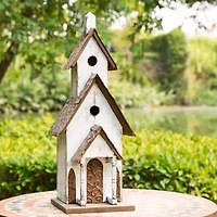 Glitzhome 23.5in Extra Large Wood White Bird House