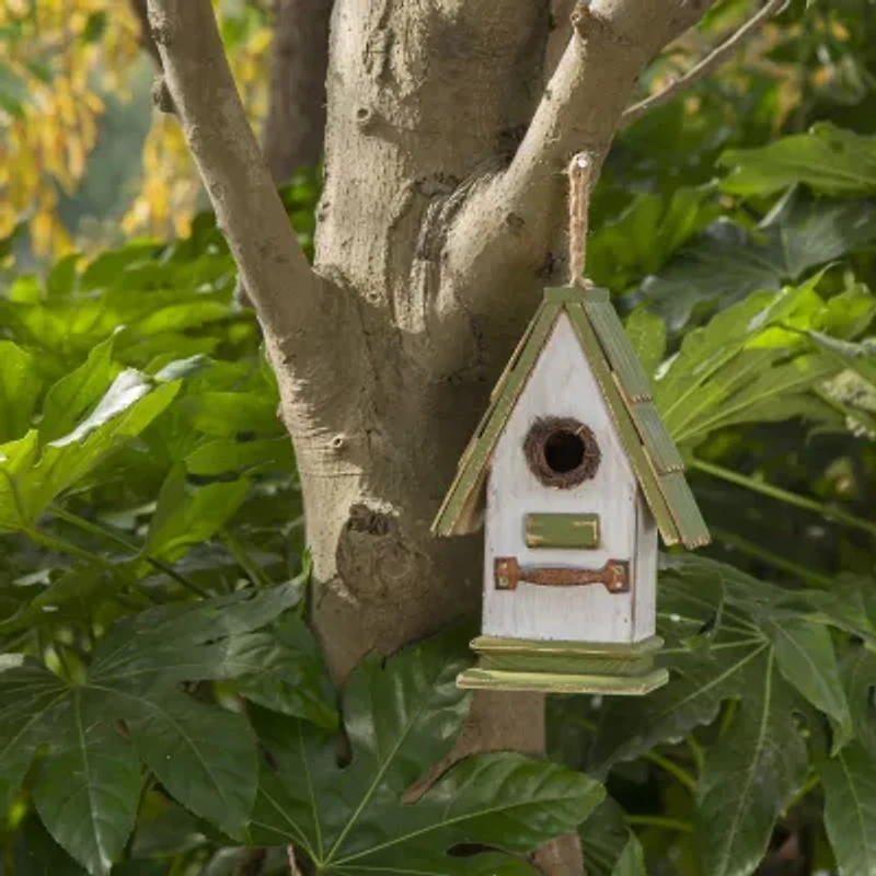Glitzhome 10.5in Wood Roof Bird House