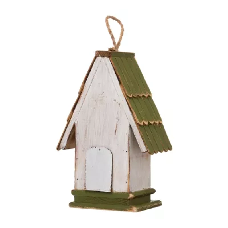 Glitzhome 10.5in Wood Roof Bird House