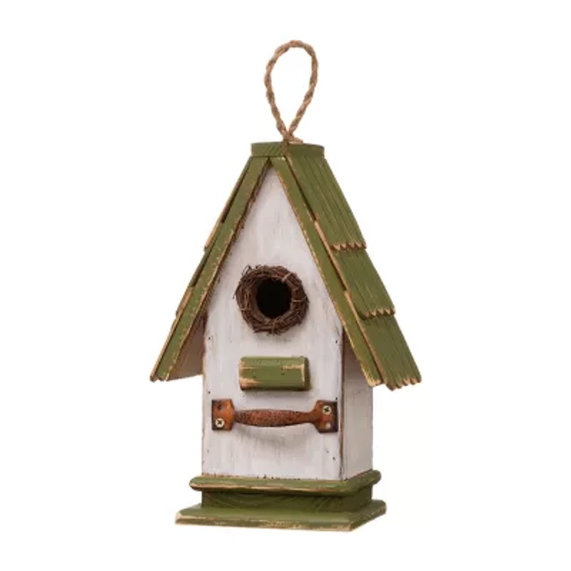 Glitzhome 10.5in Wood Roof Bird House