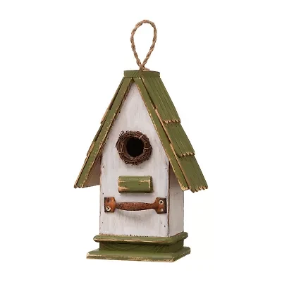 Glitzhome 10.5in Wood Roof Bird House