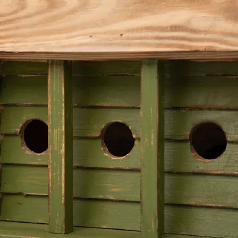 Glitzhome 14.25in Distressed Solid Wood Bird House