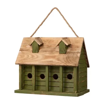 Glitzhome 14.25in Distressed Solid Wood Bird House