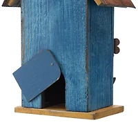 Glitzhome 10.25in Distressed Solid Wood Bird House
