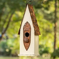 Glitzhome 13.25in Distressed Solid Wood Bird House