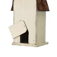Glitzhome 13.25in Distressed Solid Wood Bird House