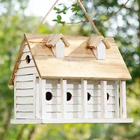 Glitzhome 14.25in Distressed Solid Wood Bird House