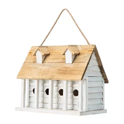Glitzhome 14.25in Distressed Solid Wood Bird House