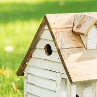 Glitzhome 14.25in Distressed Solid Wood Bird House