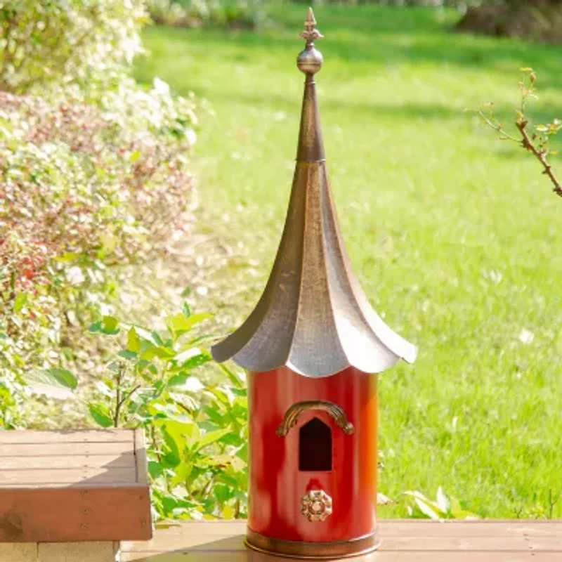 Glitzhome 32in Farmhouse Metal Pagoda Bird House