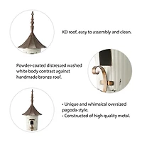 Glitzhome 29.75in Farmhouse Metal Pagoda Bird House
