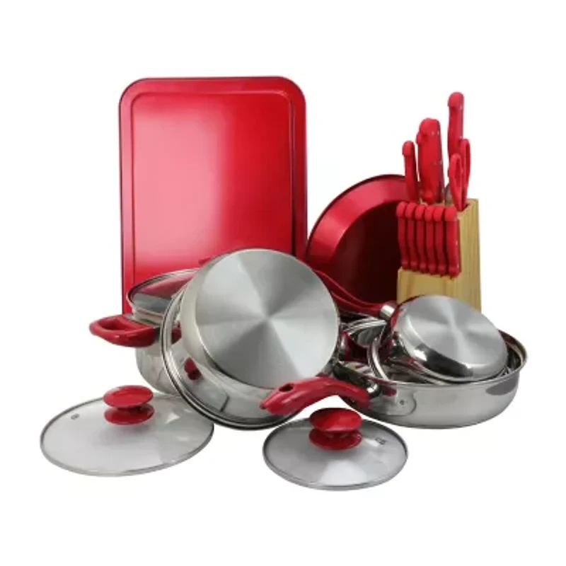 MegaChef 22-Pc Aluminum Cookware Set