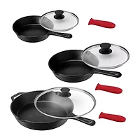 MegaChef 9-pc. Cast Iron Non-Stick Cookware Set