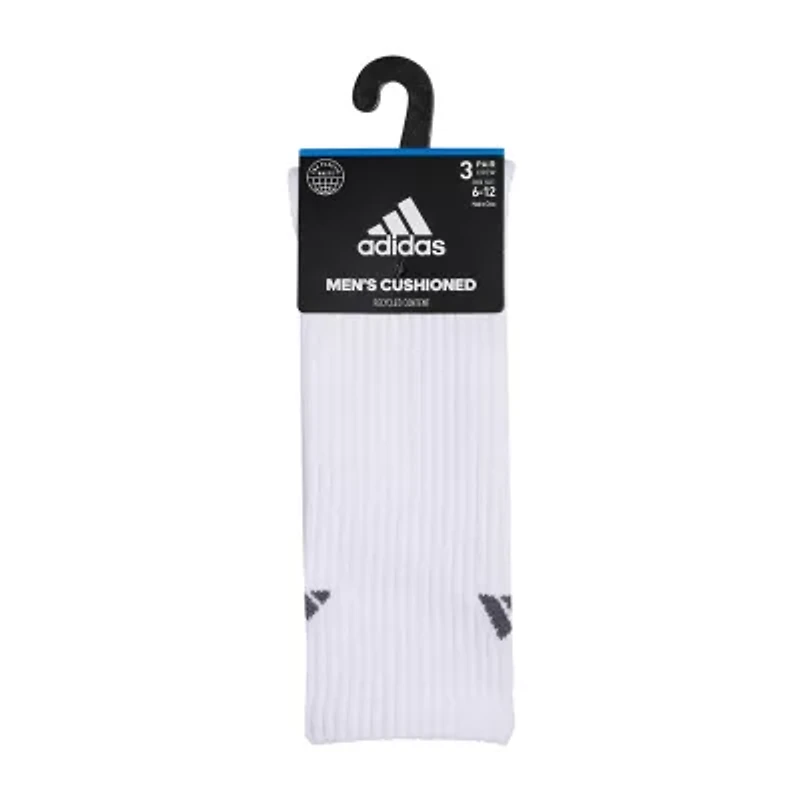 adidas Cushioned Mens 3 Pair Crew Socks
