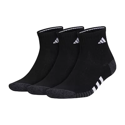 adidas Cushioned Mens 3 Pair Quarter Ankle Socks