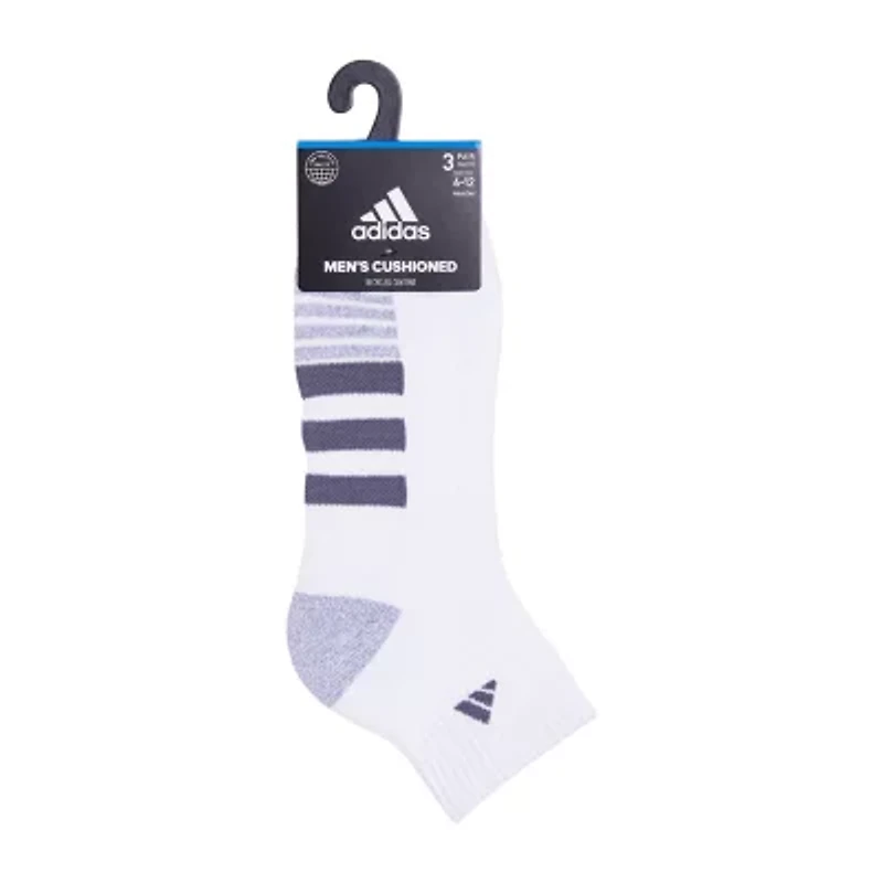 adidas Cushioned Mens 3 Pair Quarter Ankle Socks