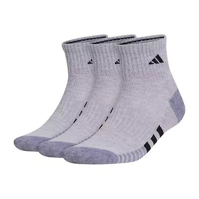 adidas Cushioned Mens 3 Pair Quarter Ankle Socks