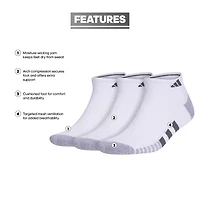 adidas Cushioned Mens 3 Pair Low Cut Socks