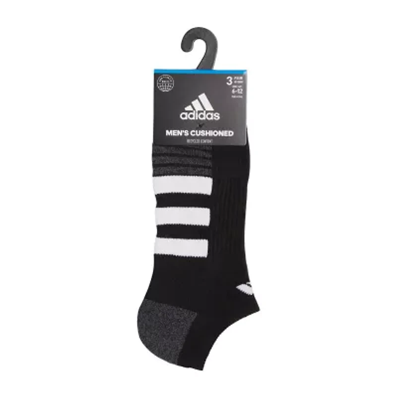 adidas Cushioned Mens 3 Pair No Show Socks