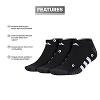 adidas Cushioned Mens 3 Pair No Show Socks