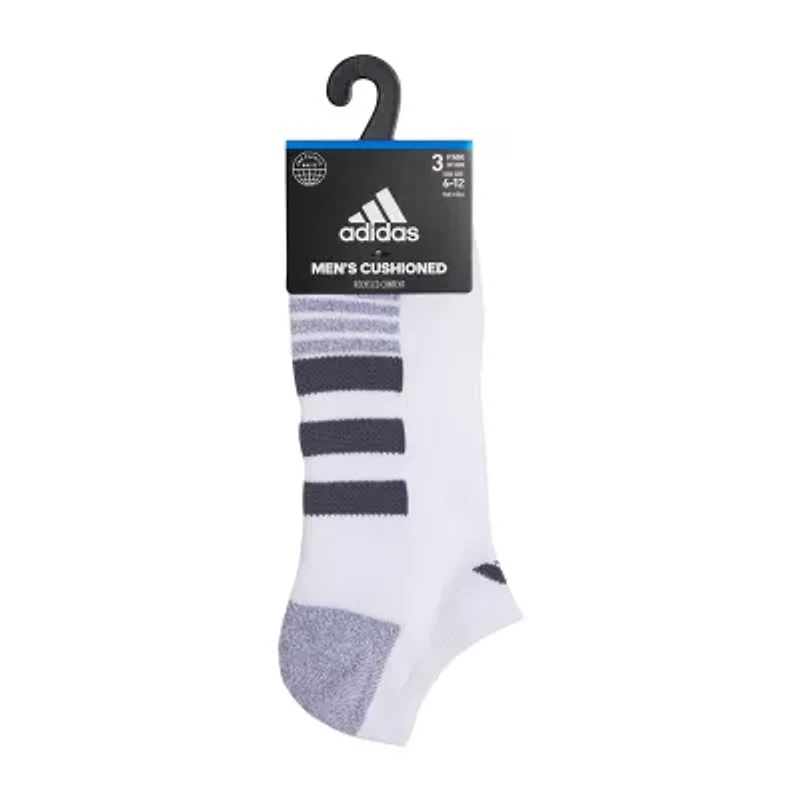 adidas Cushioned Mens 3 Pair No Show Socks
