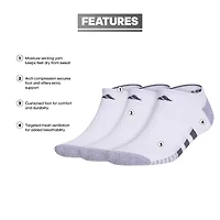 adidas Cushioned Mens 3 Pair No Show Socks
