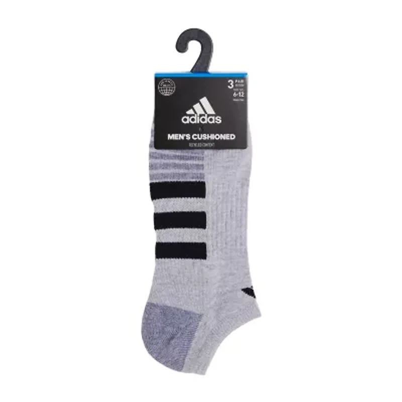 adidas Cushioned Mens 3 Pair No Show Socks