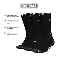 adidas Cushioned Mens 3 Pair Big and Tall Crew Socks