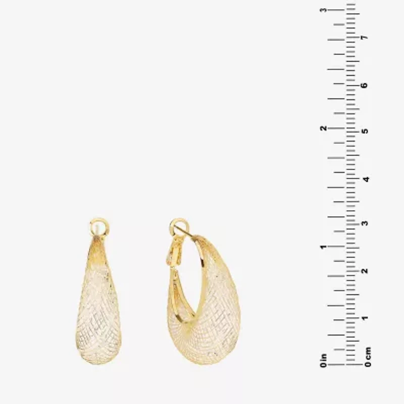 Sparkle Allure Womens Crystal 14K Gold Over Brass 31.4mm Hoop Earrings