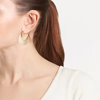 Sparkle Allure Womens Crystal 14K Gold Over Brass 31.4mm Hoop Earrings
