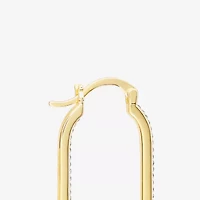 Sparkle Allure Womens Cubic Zirconia 14K Gold Over Brass 37.1mm Hoop Earrings