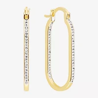 Sparkle Allure Womens Cubic Zirconia 14K Gold Over Brass 37.1mm Hoop Earrings