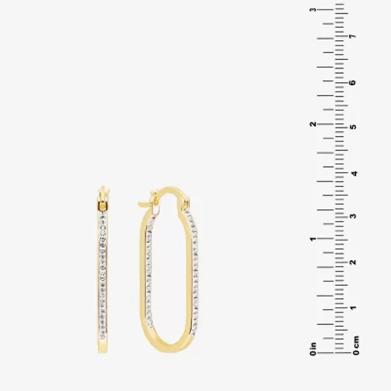 Sparkle Allure Womens Cubic Zirconia 14K Gold Over Brass 37.1mm Hoop Earrings