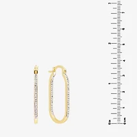 Sparkle Allure Womens Cubic Zirconia 14K Gold Over Brass 37.1mm Hoop Earrings
