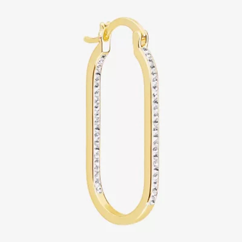Sparkle Allure Womens Cubic Zirconia 14K Gold Over Brass 37.1mm Hoop Earrings