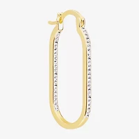 Sparkle Allure Womens Cubic Zirconia 14K Gold Over Brass 37.1mm Hoop Earrings