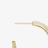 Sparkle Allure Womens Cubic Zirconia 14K Gold Over Brass 25.1mm Hoop Earrings