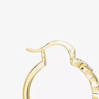 Sparkle Allure Womens Cubic Zirconia 14K Gold Over Brass 28.4mm Hoop Earrings