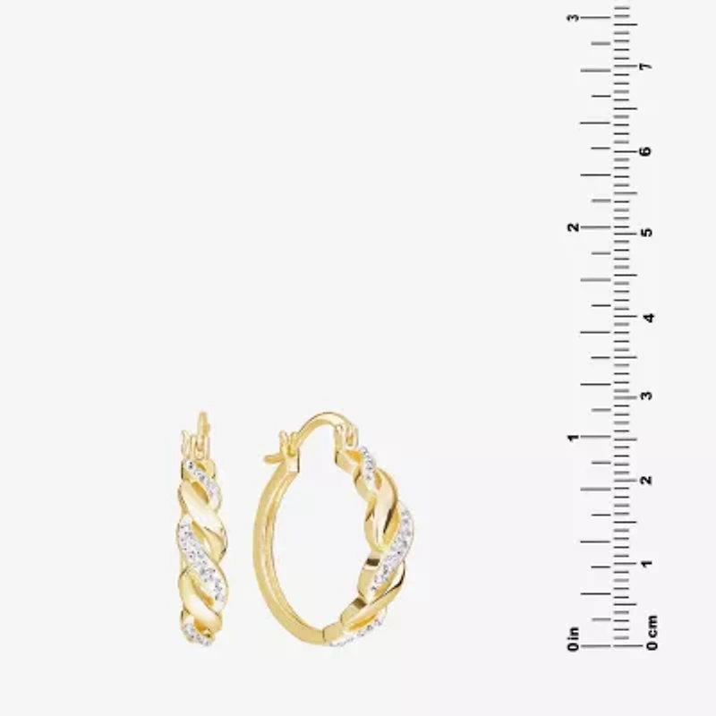 Sparkle Allure Womens Cubic Zirconia 14K Gold Over Brass 28.4mm Hoop Earrings