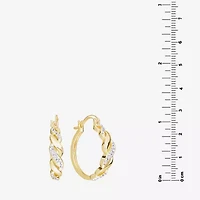 Sparkle Allure Womens Cubic Zirconia 14K Gold Over Brass 28.4mm Hoop Earrings