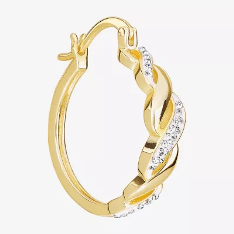Sparkle Allure Womens Cubic Zirconia 14K Gold Over Brass 28.4mm Hoop Earrings