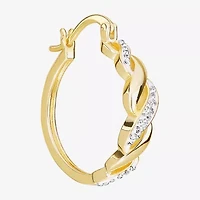 Sparkle Allure Womens Cubic Zirconia 14K Gold Over Brass 28.4mm Hoop Earrings