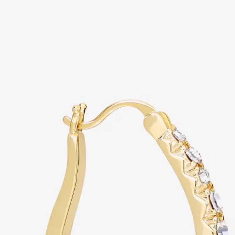 Sparkle Allure Womens Cubic Zirconia 14K Gold Over Brass 27.4mm Hoop Earrings