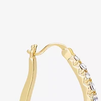 Sparkle Allure Womens Cubic Zirconia 14K Gold Over Brass 27.4mm Hoop Earrings