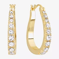 Sparkle Allure Womens Cubic Zirconia 14K Gold Over Brass 27.4mm Hoop Earrings